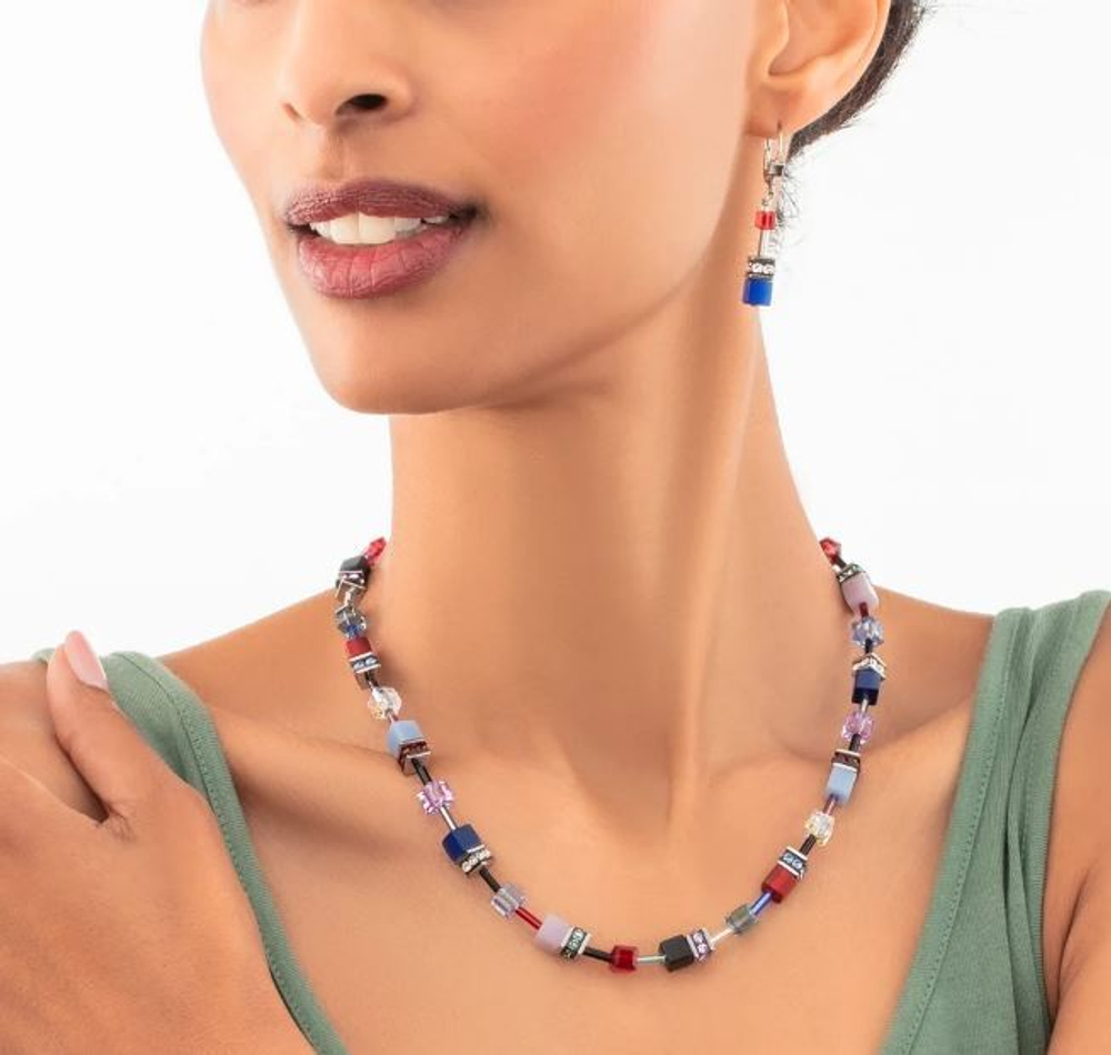 Серьги Coeur de Lion Red-blue-lilac 2838/20-0330
