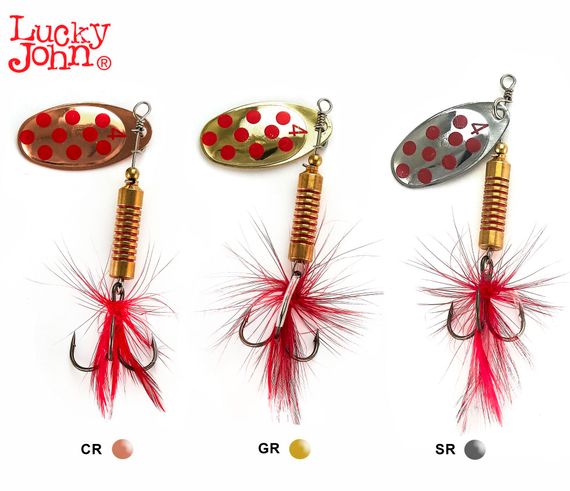 Блесны вращ. Lucky John SPIN X ROUND 04 11,0г CR/GR/SR 3шт. набор