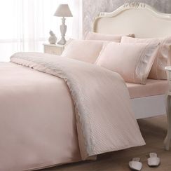 Постельное белье MARLOW розовый с кружевом deluxe TIVOLYO HOME Турция