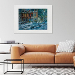 Постер с паспарту 40х50 см Репродукция с авторской картины маслом "Старый двор"