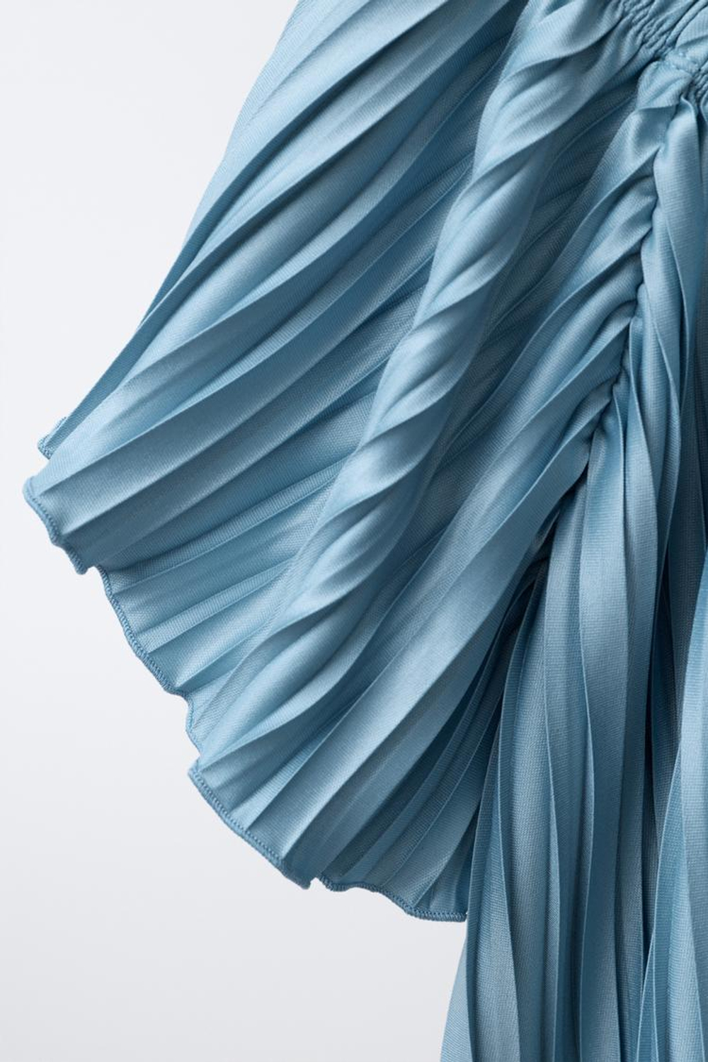 ZARA ПЛИССИРОВАННАЯ ФУТБОЛКА, СИНИЙ