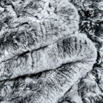 "Вязаный" плед из натурального меха рекс 240*220 см (серый сноутоп, окрас меха в два тона)