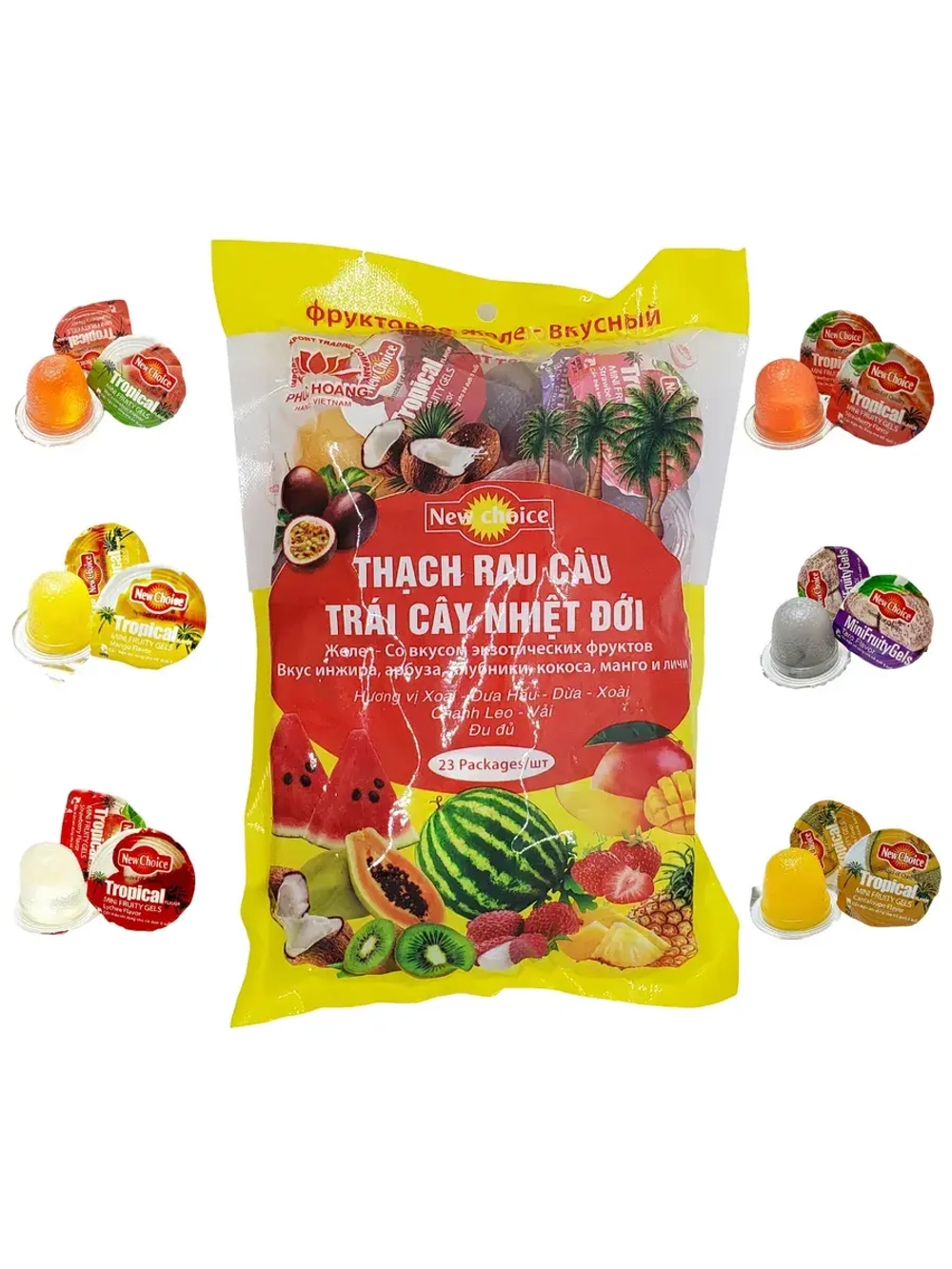 Желе вьетнамское со вкусом экзотических фруктов 380 г