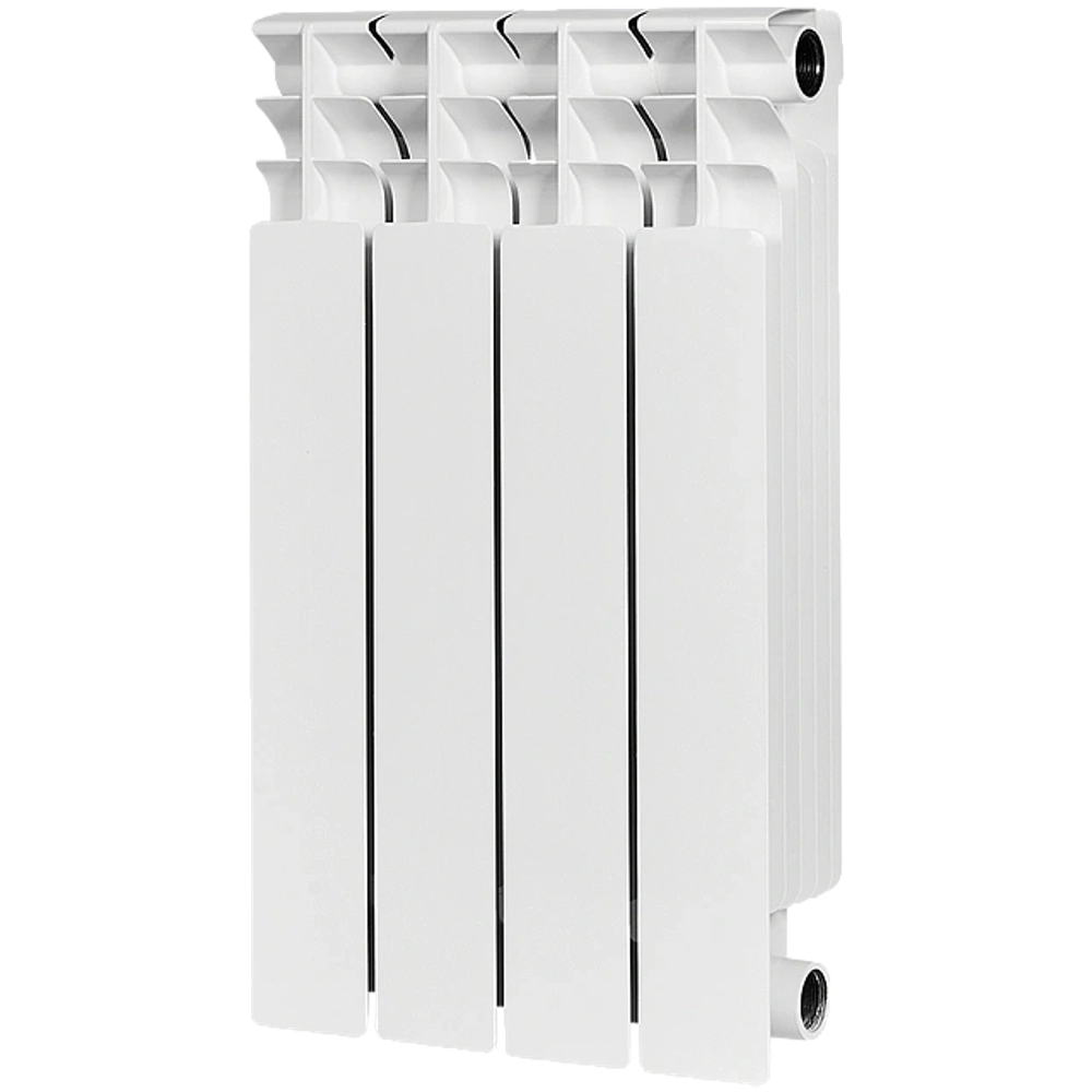 Радиатор биметаллический STOUT TITAN 500 - 4 секции (подключение боковое, цвет белый)