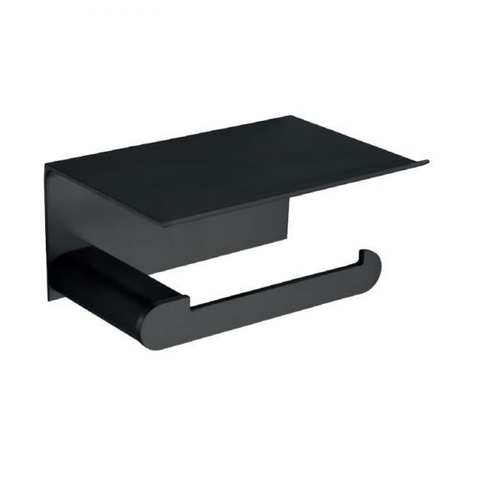 Держатель для туалетной бумаги с полочкой алюминий CAPRI 16228.N чёрный