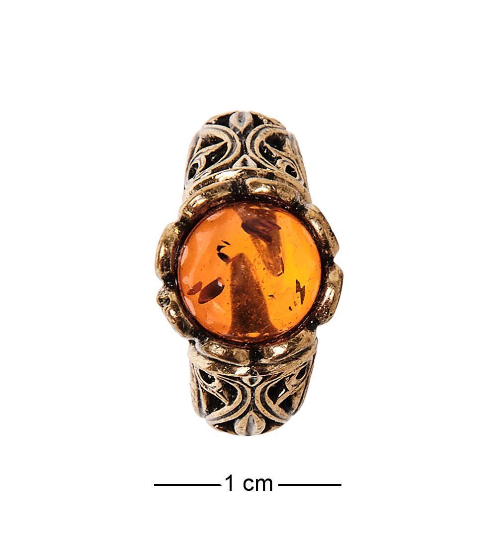 AM-2423 Кольцо «Весенний бал» (латунь, янтарь)