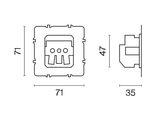 Механизм розетки с заземлением 16А, S70