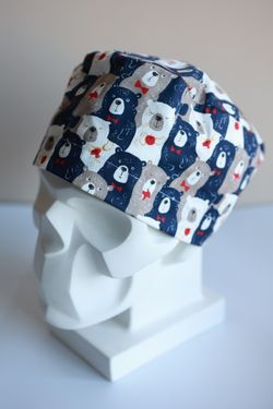 Медицинский колпак (Принт «Мишки бежевые»)