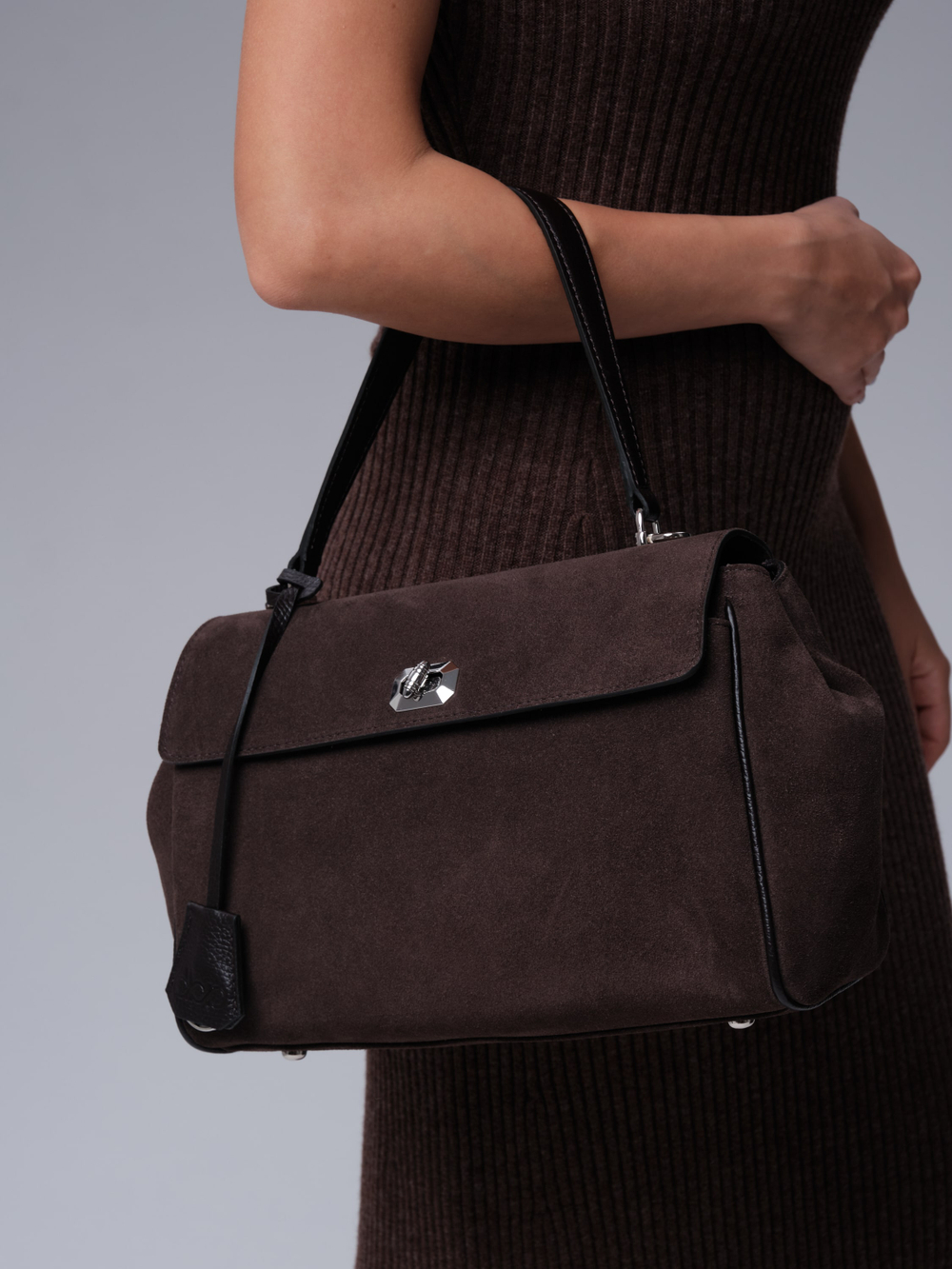 Замшевая сумка Nadi DBR 31356 темно-коричневый