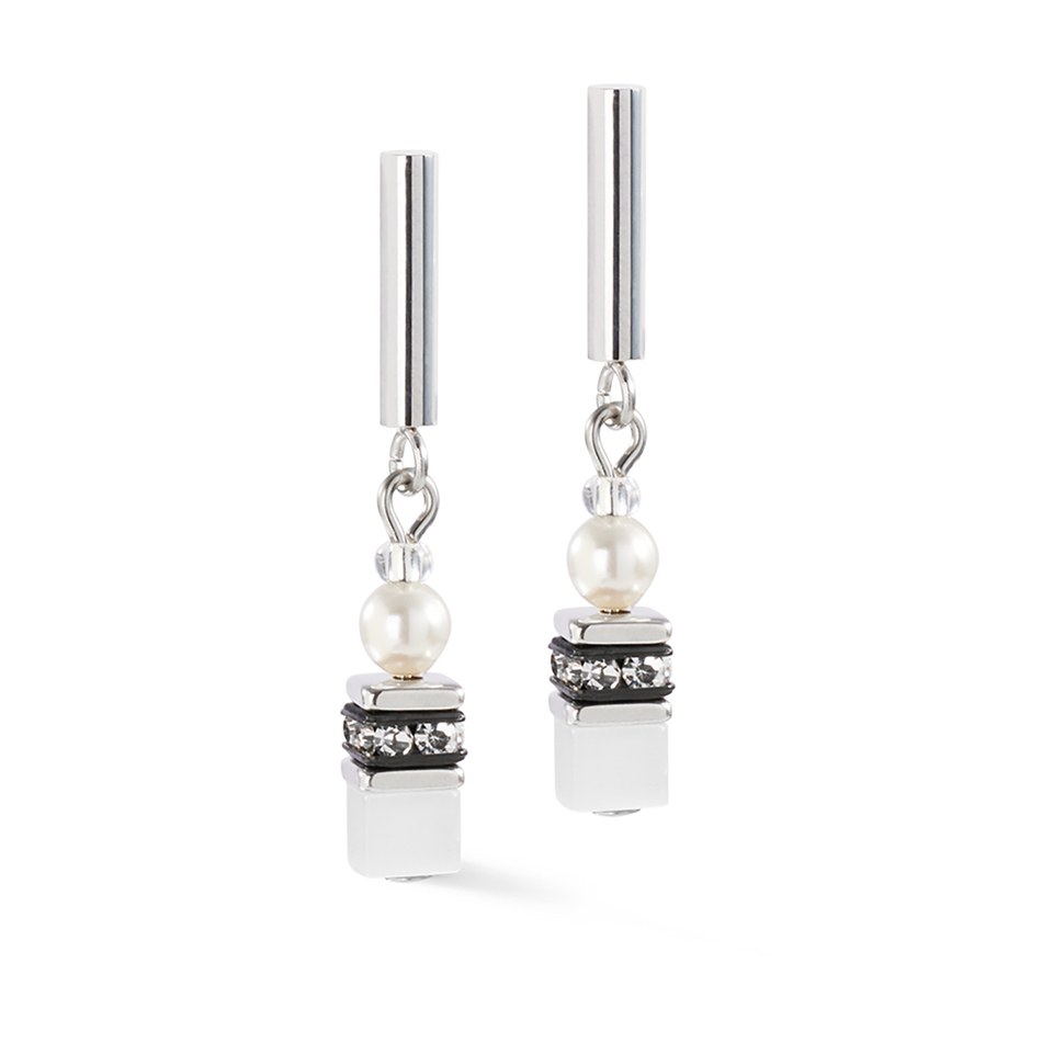 Серьги Coeur de Lion White-Silver 4087/21-1417