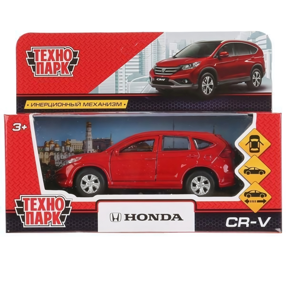 Модель ин. мет. "Honda CR-V" 12см, открыв. двери, красный в коробка CR-V-RD (Технопарк)