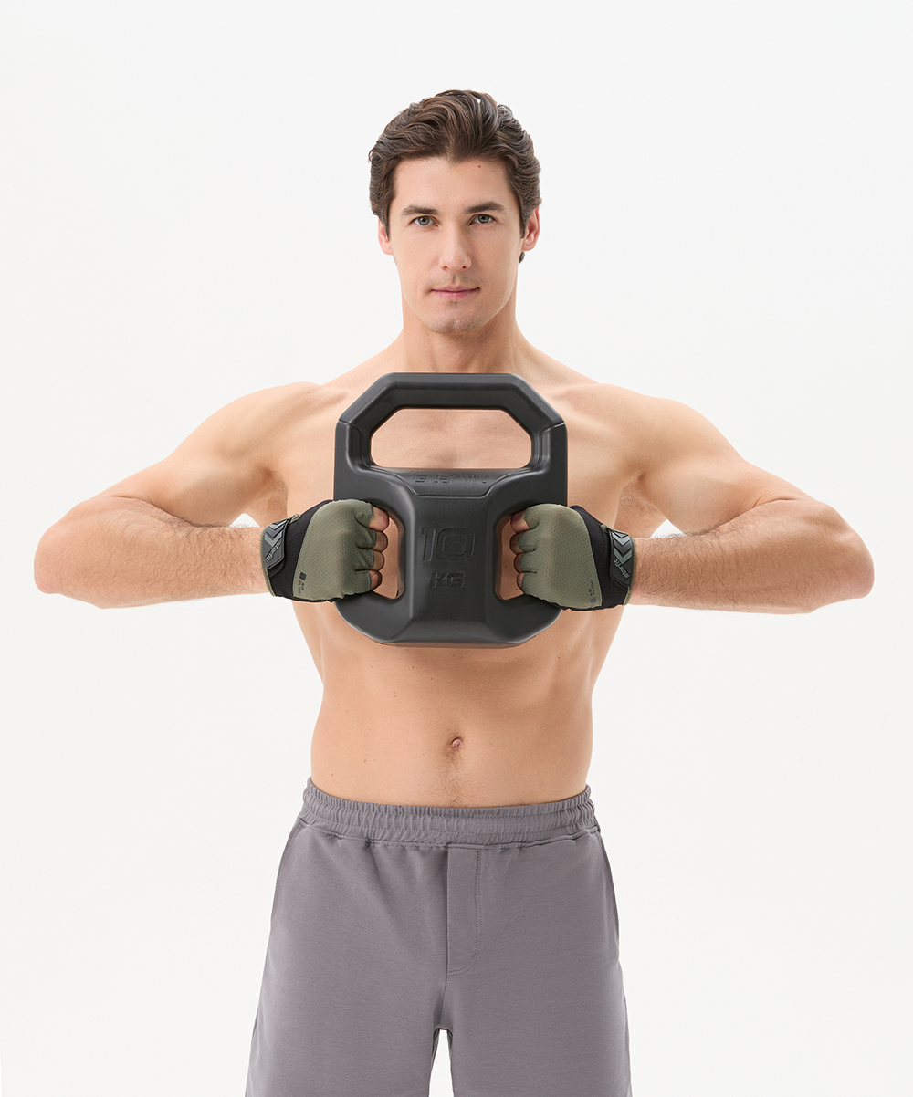 Перчатки для фитнеса STARFIT WG-204, черный/хаки