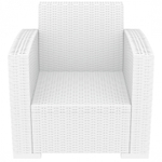 Кресло пластиковое плетеное с подушками Siesta Contract Monaco Lounge, белый