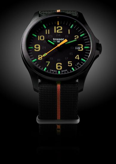 Швейцарские тактические часы Traser P67 OFFICER PRO GUNMETAL Black/Orange 107871