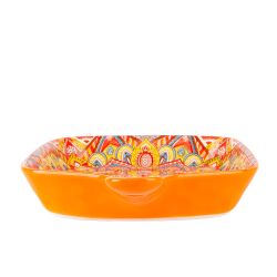 Блюдо с ручкой " " (оранжевый) 23х14,5см (min9) (транспортная упаковка)