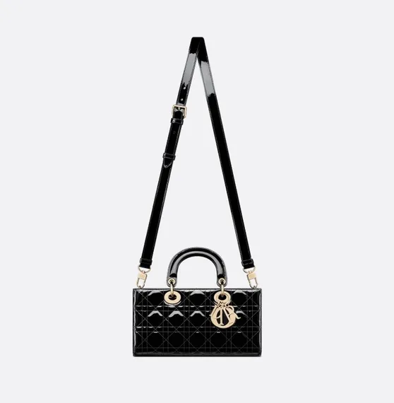 Сумка Dior Lady D-joy из лакированной кожи, черный