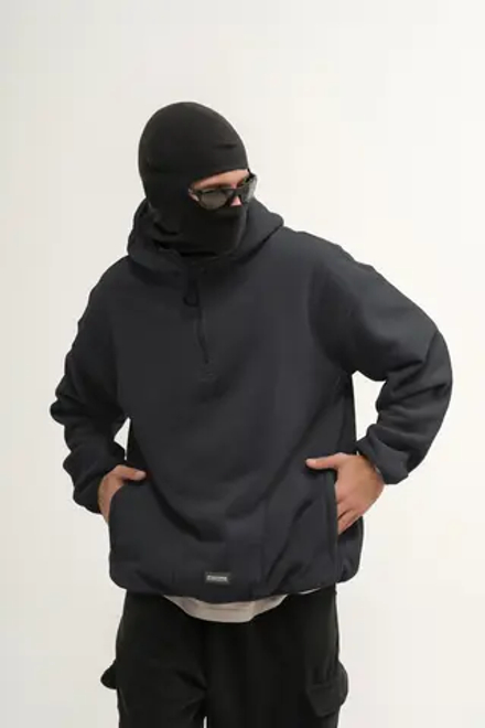 Худи KUL'TURA "HALF ZIP FLEECE" Темно-серый