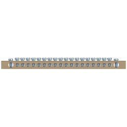 Шина ЭРА NO-122-27 PEN земля-ноль 8х12мм 20/2 латунная крепеж по краям | Шины N, PE, PEN