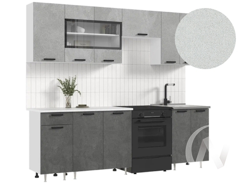 ЛДСП Кухня Рио NEW 2;4м (белый/бетон светлый; бетон темный/антарес)