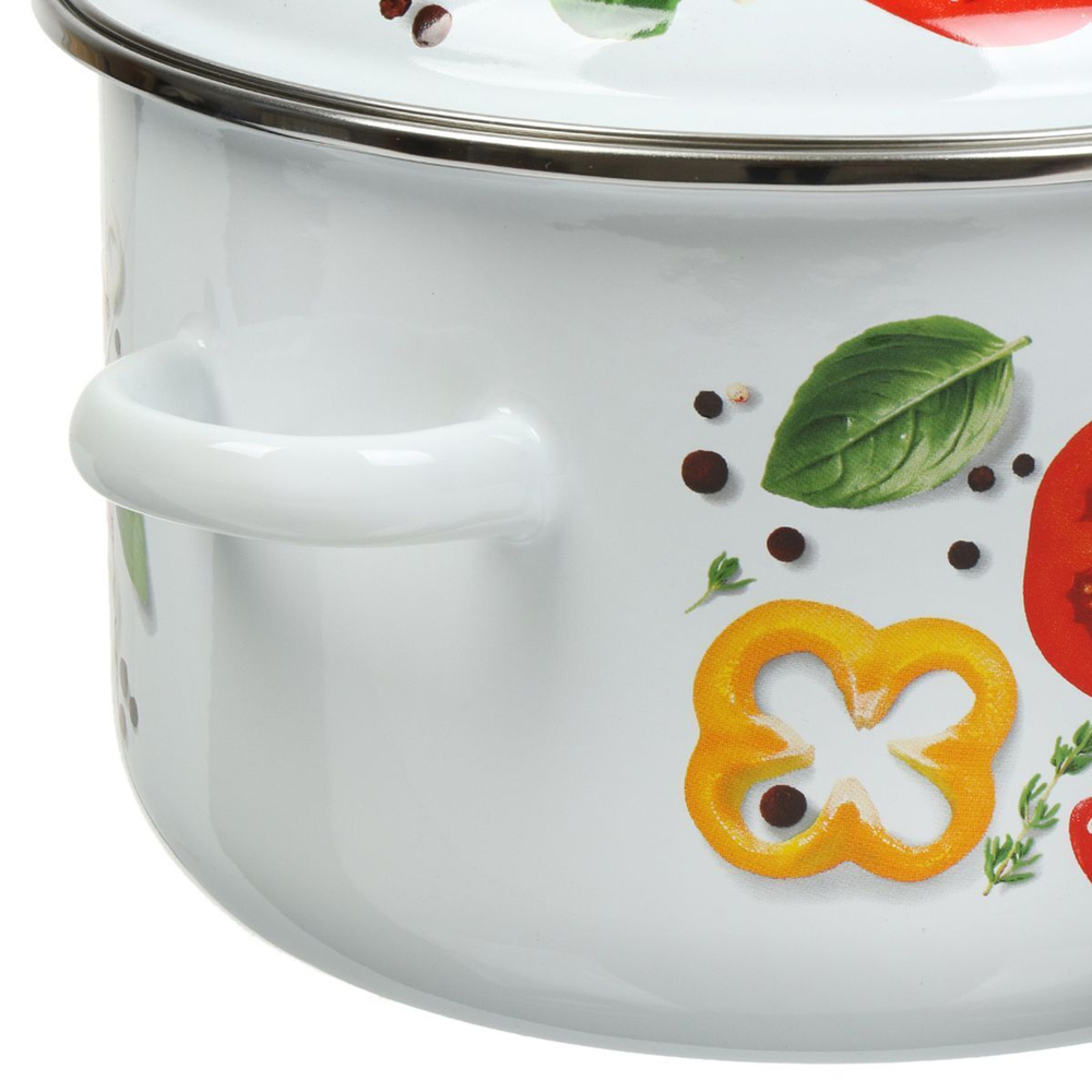 Кастрюля сталь, эмал, 4 л, с крыш, Сиб товары, Каприче, 3MD201P, индукц