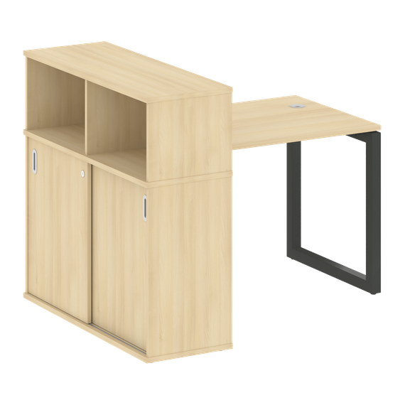 Метал Систем Куатро Стол письменный с шкафом-купе на О-образном м/к 50БО.РС-СШК-3.1 Т