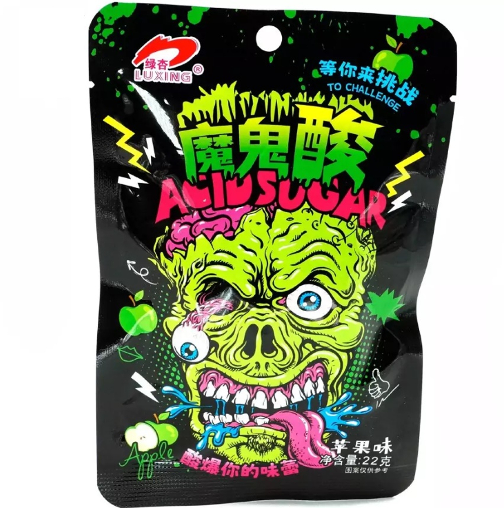 Конфеты Luxing ACID Sugar Череп Яблоко 22г 20шт