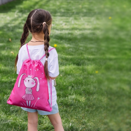 Мешок в садик 33х40, Зайка (фуксия)