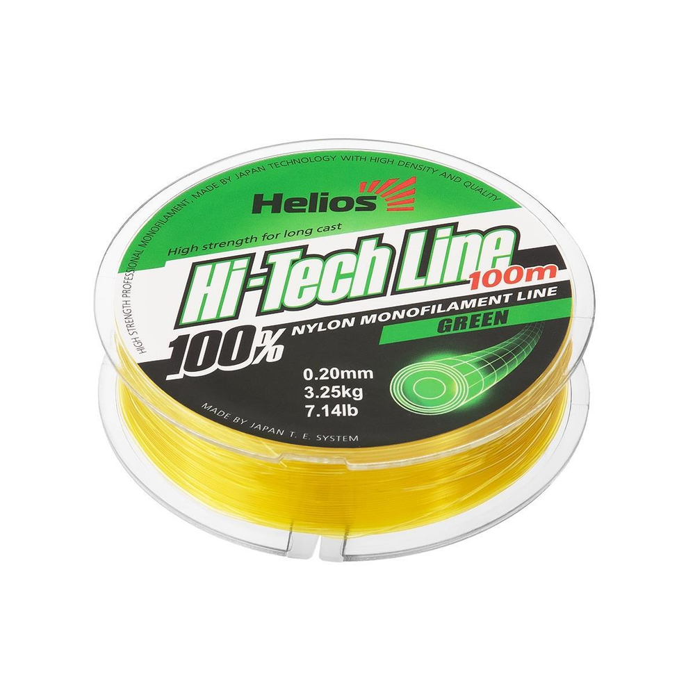 Леска Hi-tech Line Nylon Green 0,20mm/100 (HS-NB 20/100) Helios