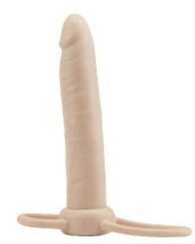 Телесная насадка What A Man для двойного проникновения (Цвет: телесный)