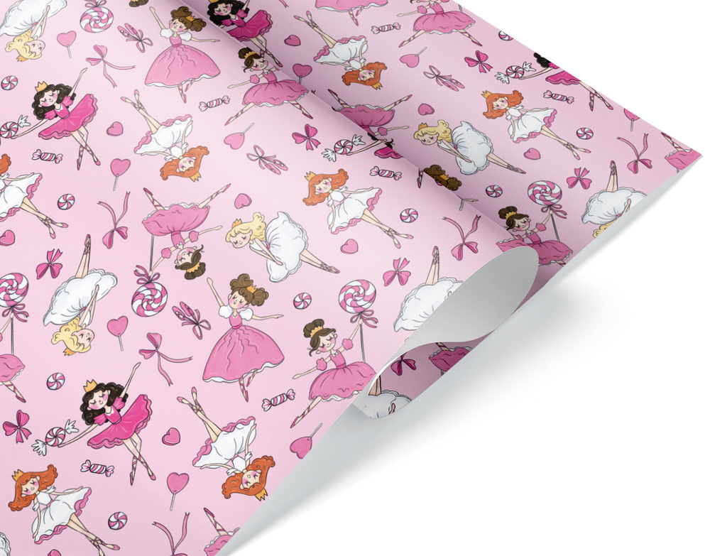Упаковочная бумага «Принцессы - Балерины» 0,7×1 м, 80 г/м²