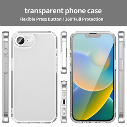Чехол прозрачный для iPhone 16e, мягкие усиленные боковые рамки