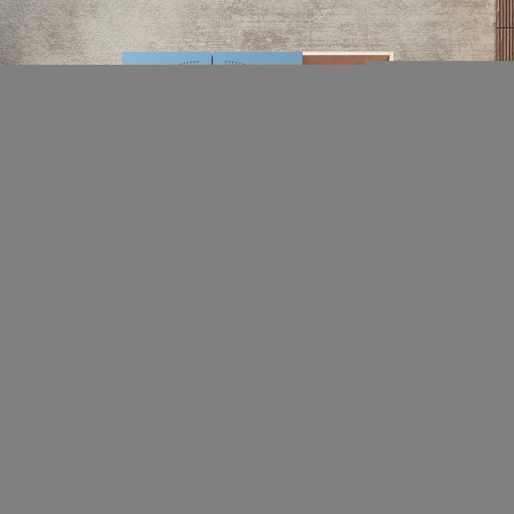 Шкаф Агератум МДФ двухсекционный с стеллажом Сапфир структурный (0,3) G4018-62A матовая - Дуб молочный 8622  170*60*240