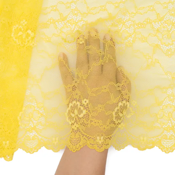 Кружево эластичное желтое 39 см, Китай