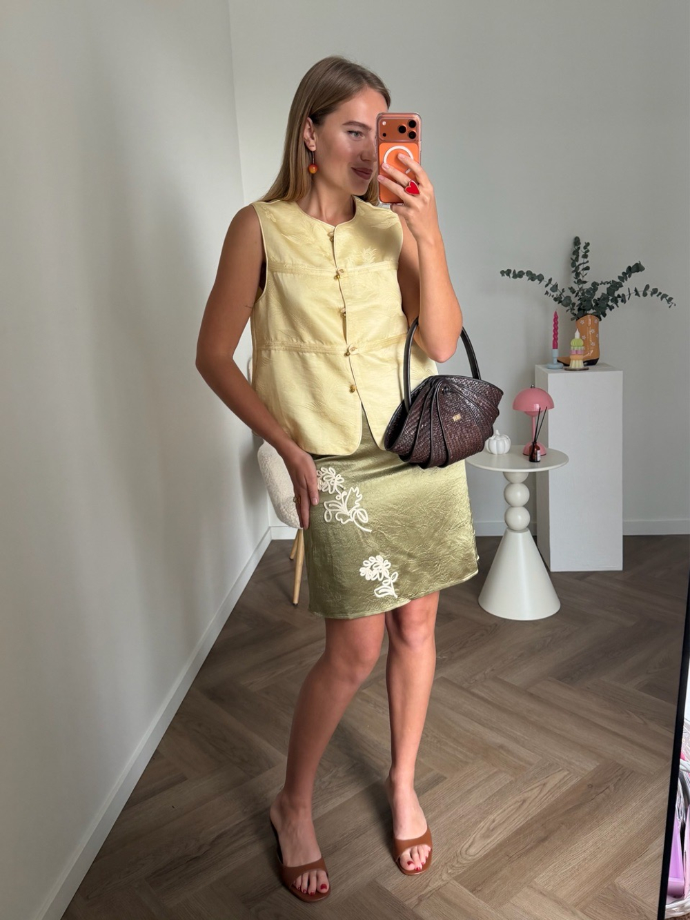 Шелковая юбка Made in ost зеленый