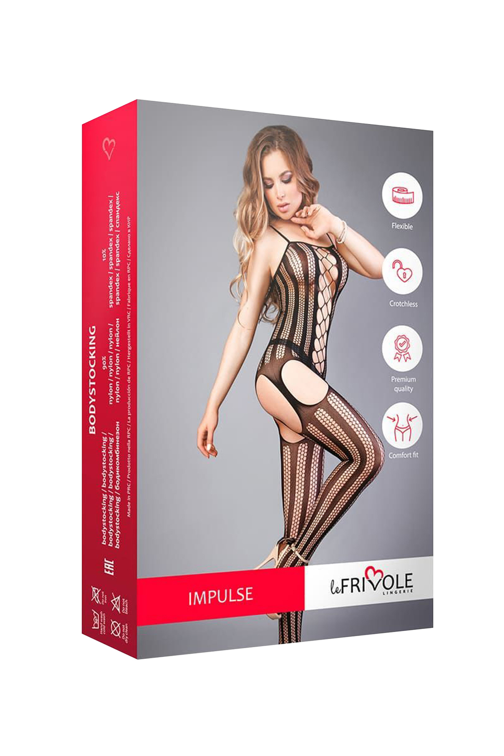 Боди-комбинезон в крупную вертикальную полоску с доступом Le Frivole черный S/L