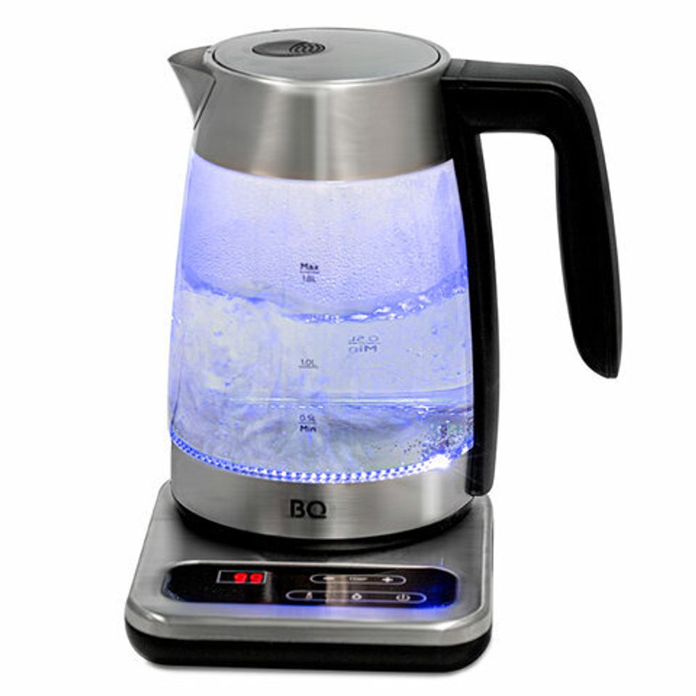 Чайник BQ (БИ-КЬЮ) KT1736G, 1,8 л, 2200 Вт, закрытый нагревательный элемент, ТЕРМОРЕГУЛЯТОР, стекло, 86190523