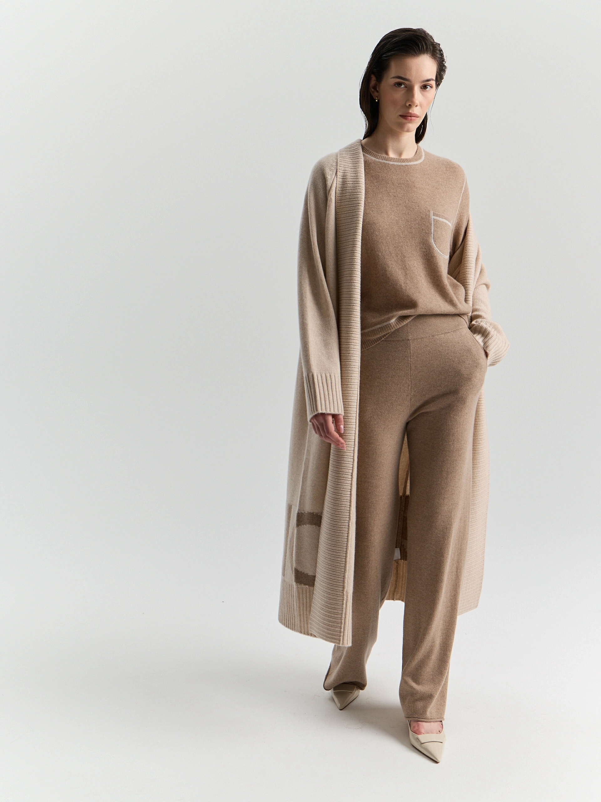 Кашемировый кардиган макси