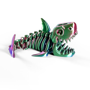 Веселая Акула-скелетон, гибкая шарнирная игрушка-антистресс, красно-сине-зеленая