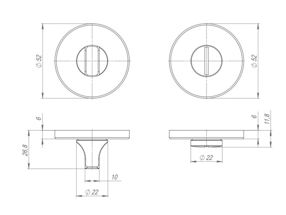 Завертка PUNTO BK6.R.ARC.R52 BL-24 черный
