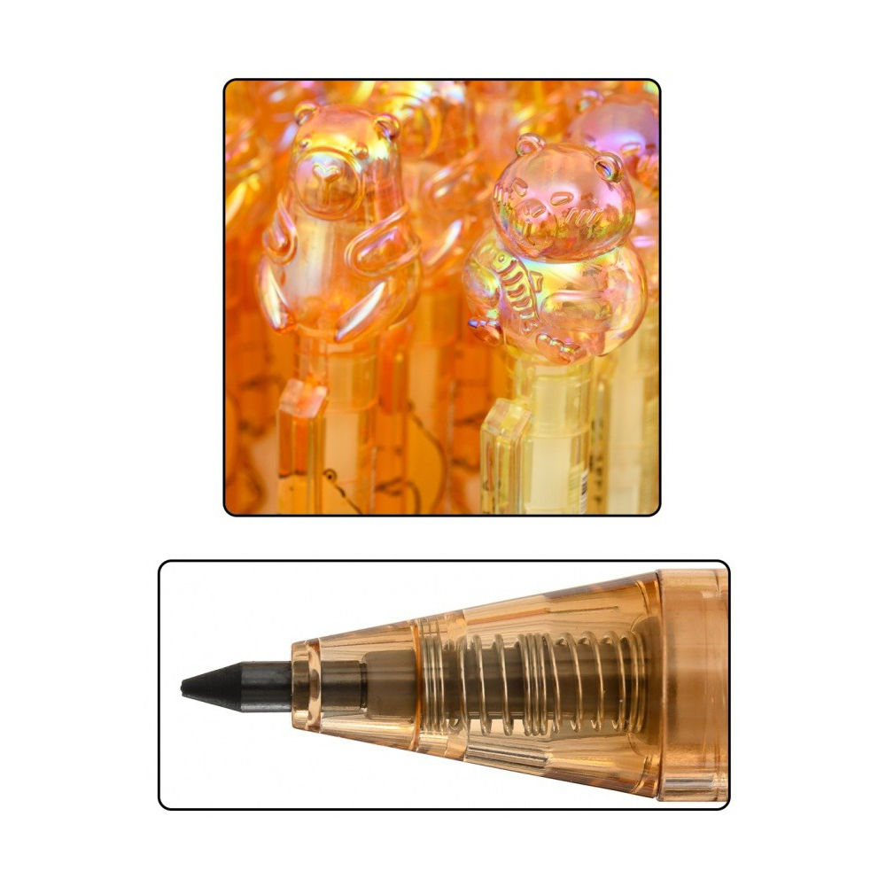 Карандаш вечный автоматический, чернографитный, MC-Basir, 3 цвета корпуса, серия "Капибара", 36 шт