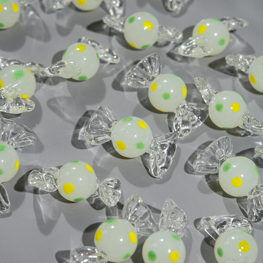 Подвеска лампворк "Лимонная карамелька", 26,5*14мм, прозрачное стекло