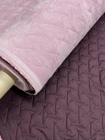 Курточная ткань стеганая хлопок с п/э и холлофайбером Herno double face розовая/баклажановая