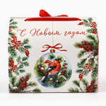 Коробка для сладостей «С Новым годом», снегирь, 10 х 18 х 14 см