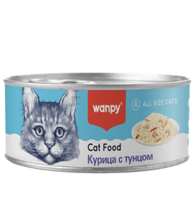Wanpy Cat Консервы для кошек "Курица с тунцом" 95гр. (33005)