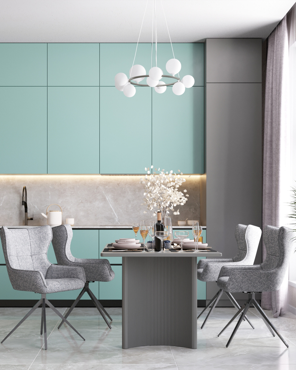 Стол обеденный Celestia 180*90*75 см серый