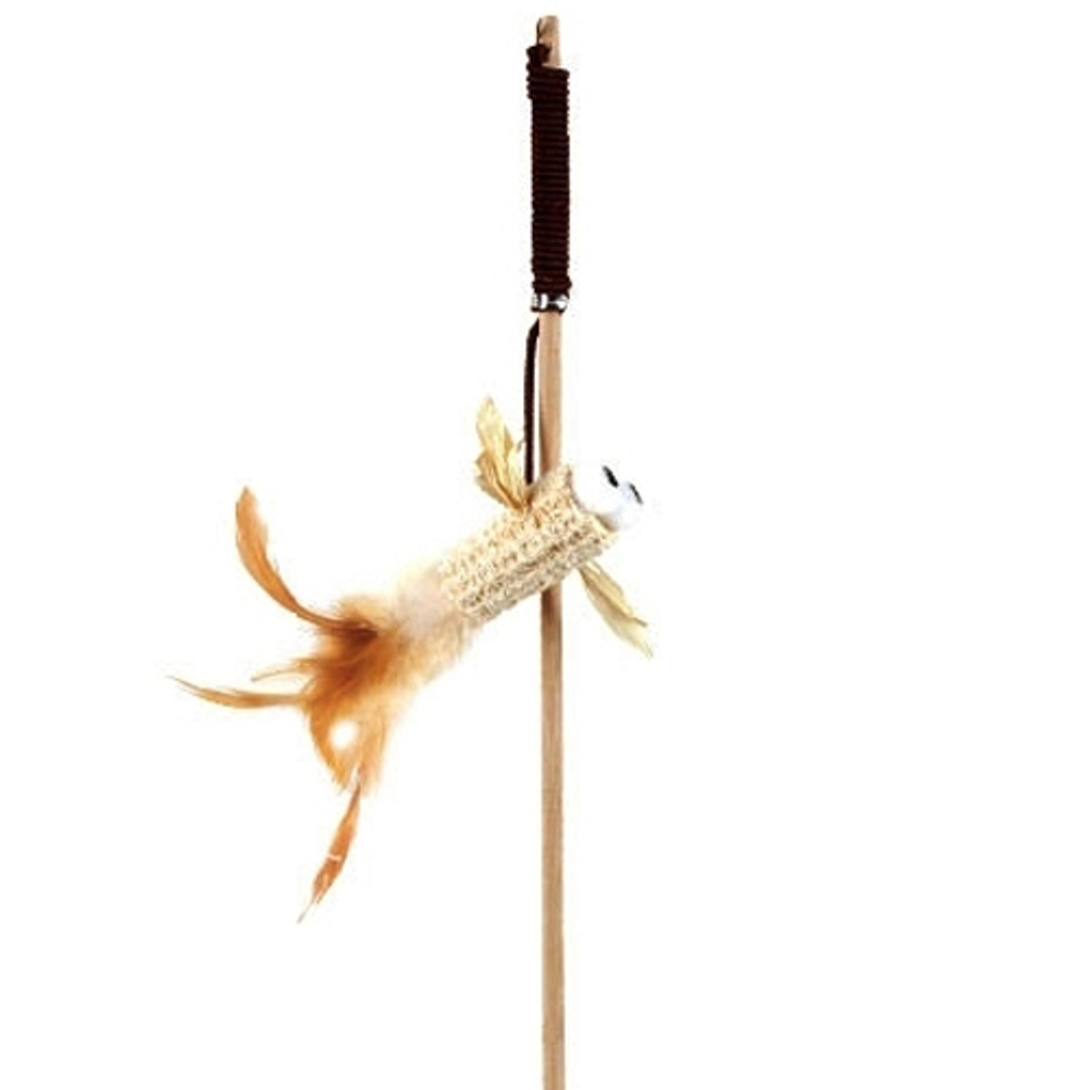 Удочка-дразнилка Triol NATURAL из натуральный материалов "Птичка", 70/400мм