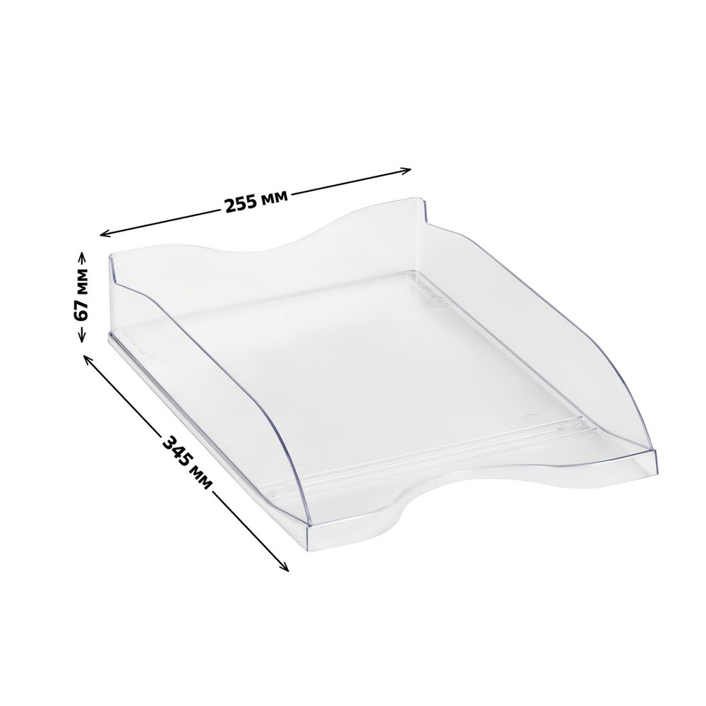 Лоток горизонтальный Стамм Люкс, цельный, прозрачный