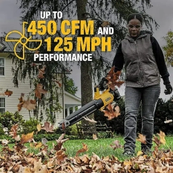 DEWALT DCMBL562N 20 В, Воздуходувка бесщеточный ручной инструмент для удаления листьев, скорость 125 миль/ч, 450 фут/мин против часовой стрелки