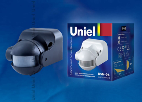 USN-06-180R-1200W-3LUX-12M-0,6-1,5m/s-BL Датчик движения. Картонная упаковка.