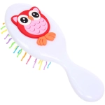 Расчёска массажная детская «Little darling», Совушка Марлин, цвет белый, разноцветные зубчики, 13,8*6см (пакет с подвесом)